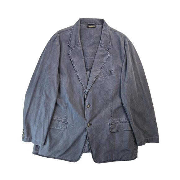 LL Bean Vintage Navy Blue Sport Coat Blazer Jacket Mens Size 48 Reg XL